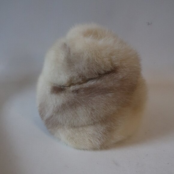 Womens Claire of Cameo New York Paris Beige Mink Fur Pillbox Hat S - Picture 1 of 5